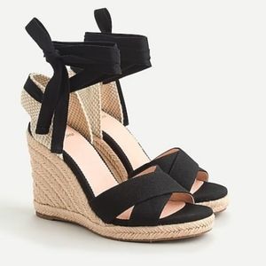 J.Crew lace up espadrille wedges size 10